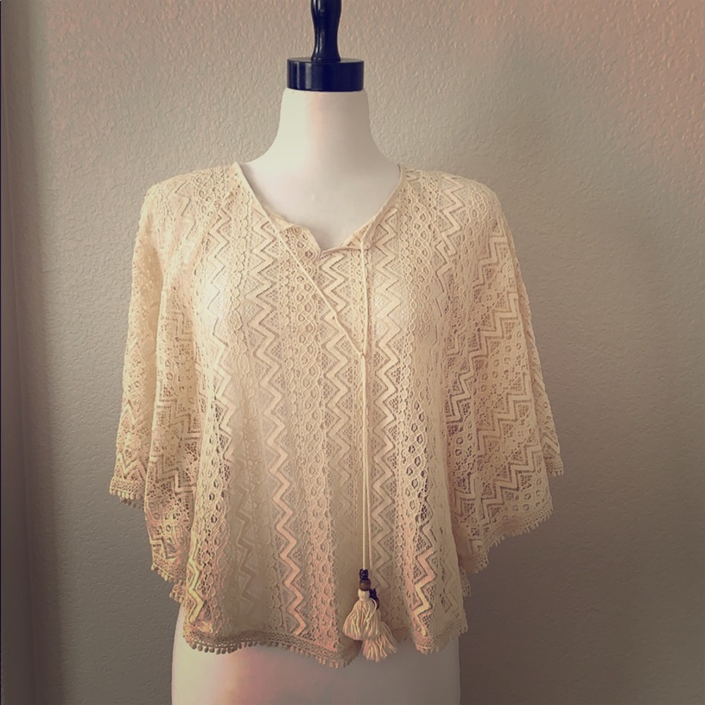 Ivory lace cape